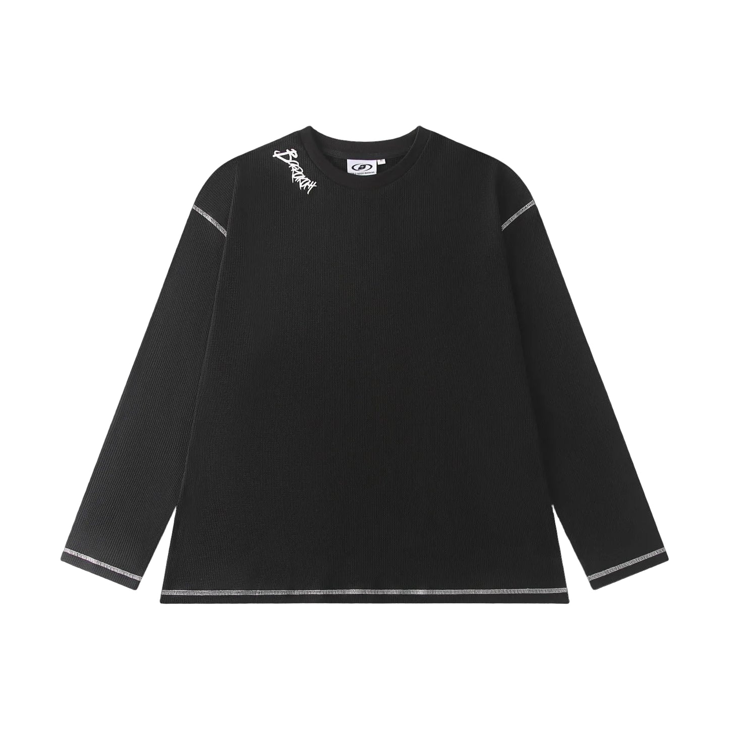 MIDNIGHT BLACK WAFFLE TEE