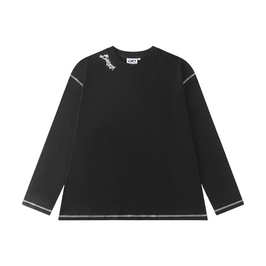 MIDNIGHT BLACK WAFFLE TEE