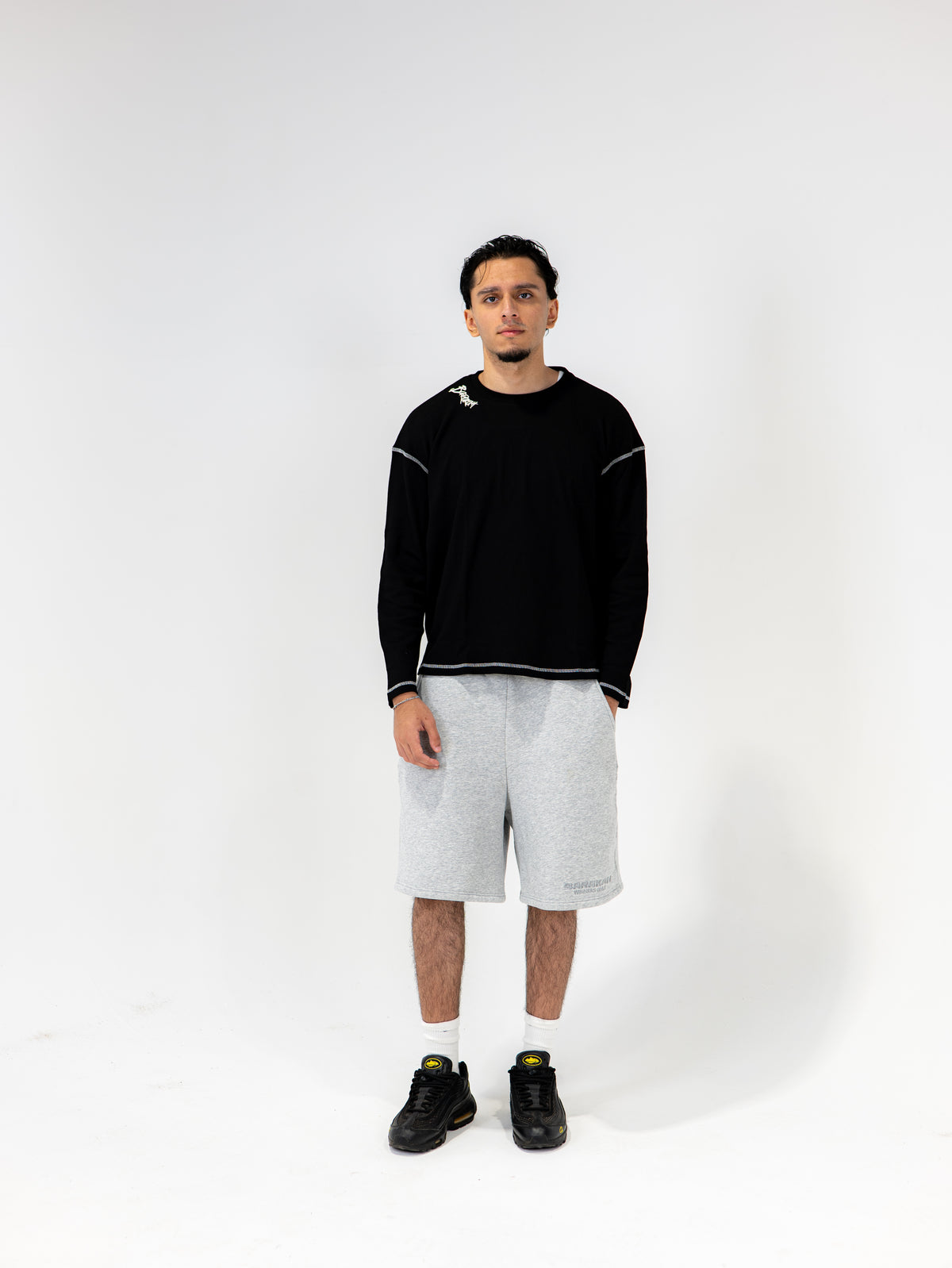 MIDNIGHT BLACK WAFFLE TEE