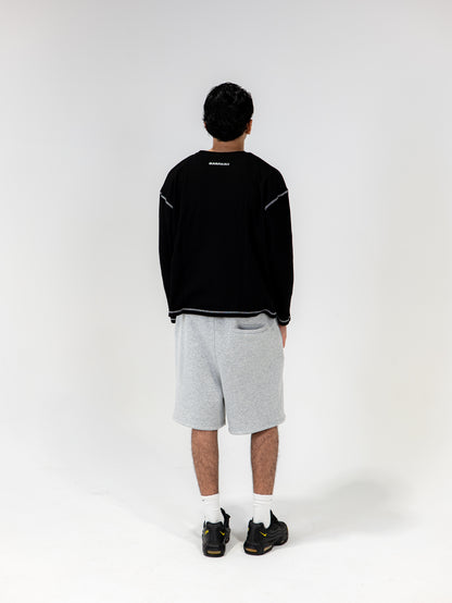 MIDNIGHT BLACK WAFFLE TEE