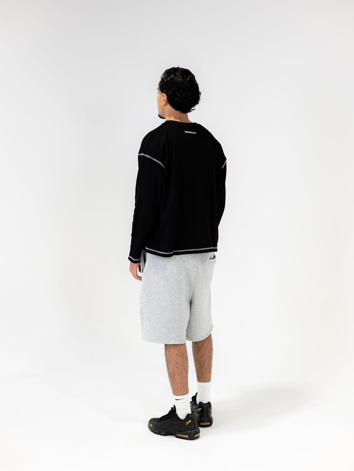 MIDNIGHT BLACK WAFFLE TEE