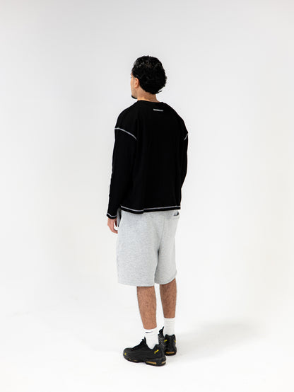MIDNIGHT BLACK WAFFLE TEE
